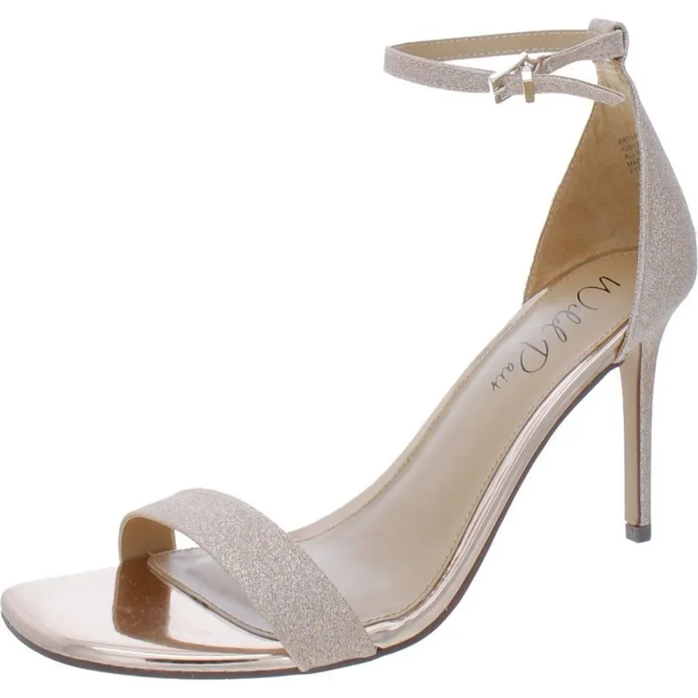 Wild Pair Rose Gold Glitter Ankle Strap Heels
